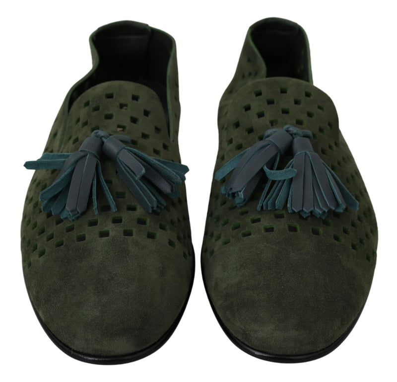 Green Suede Breathable Slippers Loafers Shoes