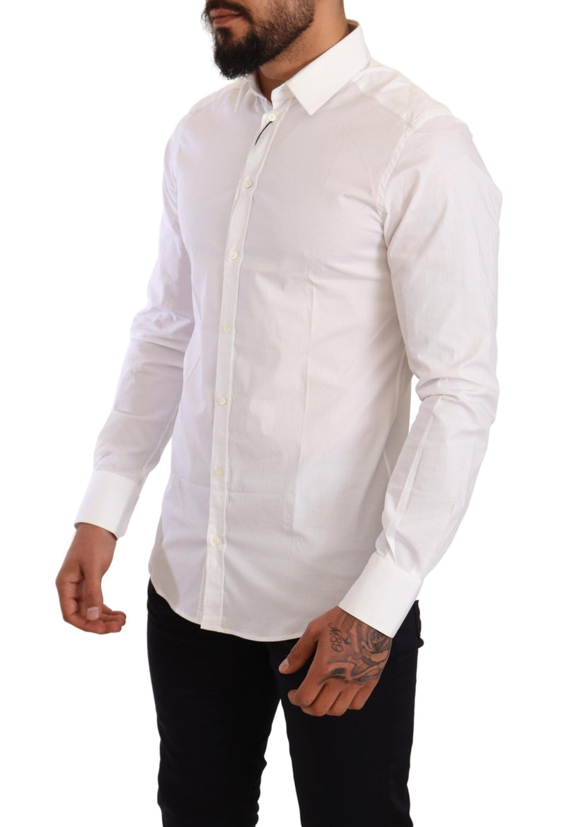 White Cotton Stretch Formal Shirt