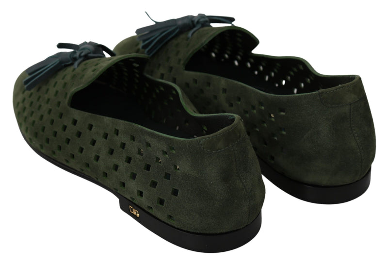 Green Suede Breathable Slippers Loafers Shoes