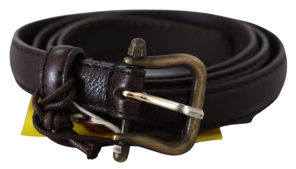 Brown Leather Vintage Buckle Belt