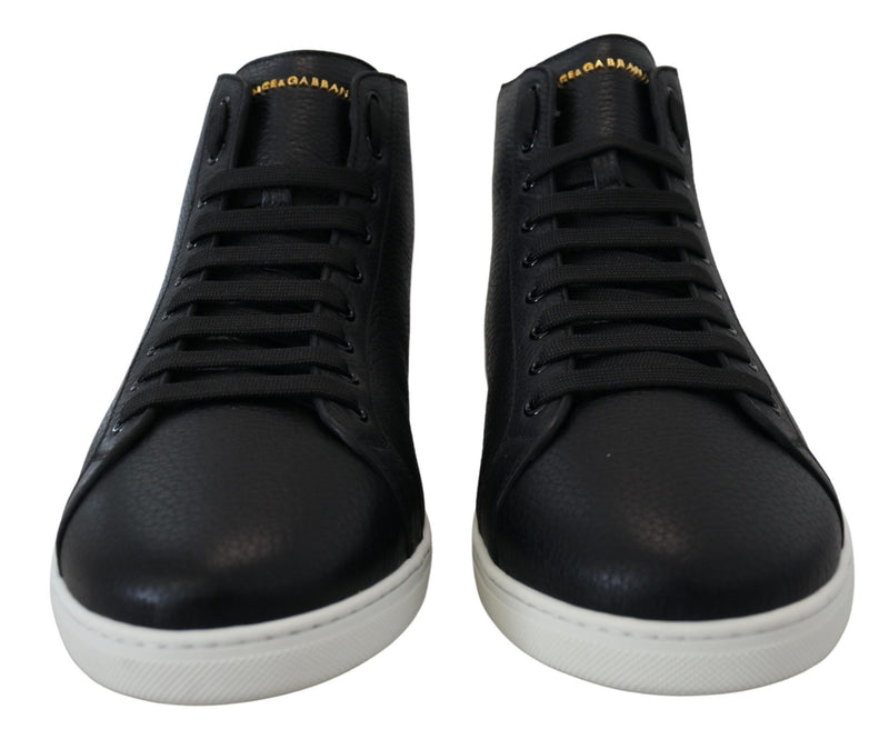 Black Leather High Tops High Shoes