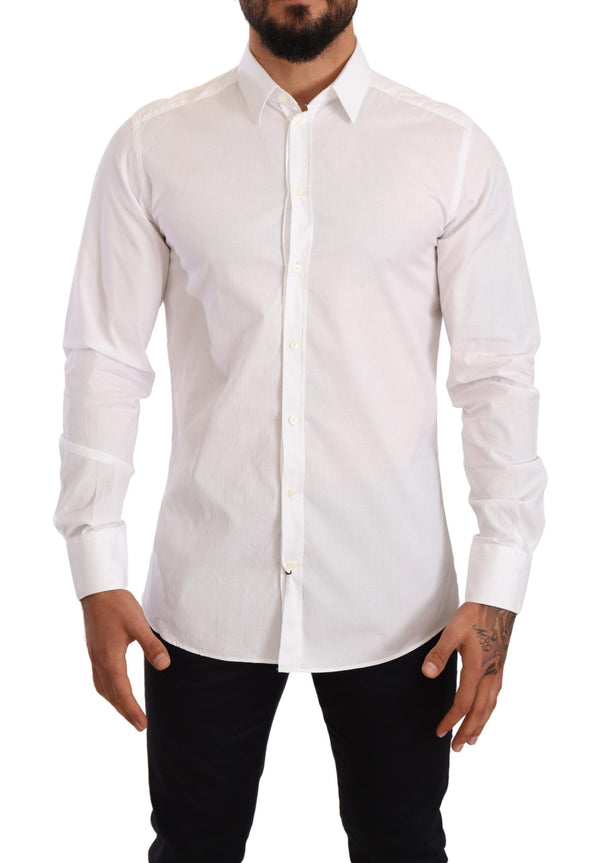 White Cotton Men Dress Formal Shirt