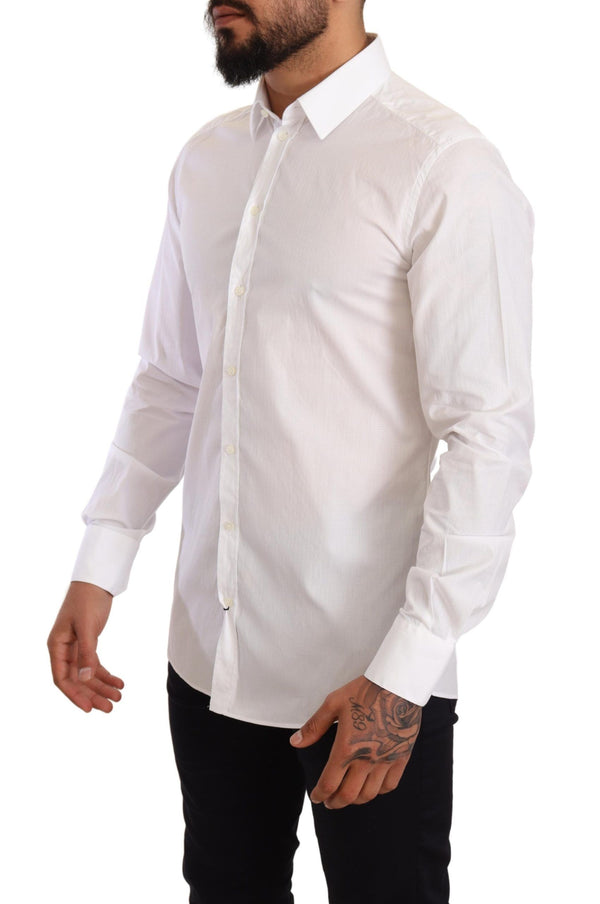 White Cotton Men Dress Formal Shirt