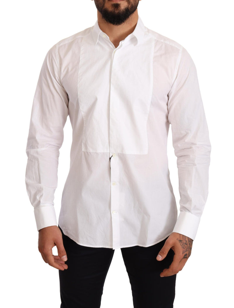 White Formal Cotton Tuxedo Shirt