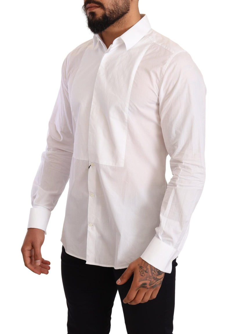 White Formal Cotton Tuxedo Shirt