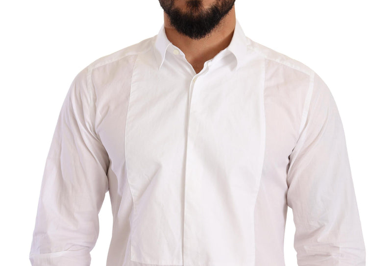 White Formal Cotton Tuxedo Shirt