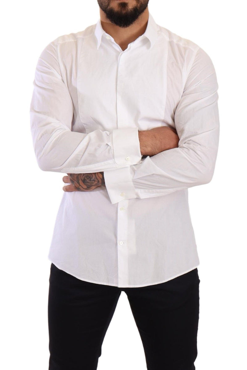 White Formal Cotton Tuxedo Shirt