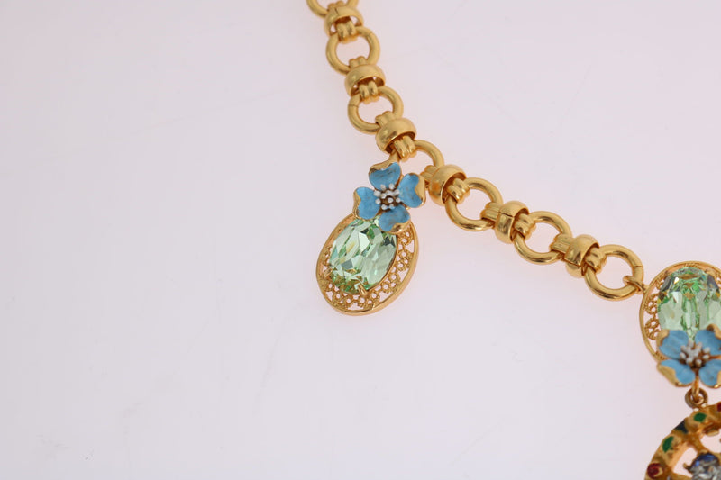 Gold Crystal Carretto Bee Statement Gold Brass Necklace