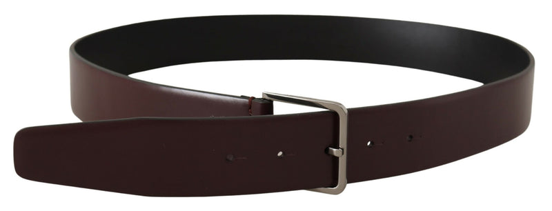 Dark Brown Calf Classic Silver Metal Buckle Belt