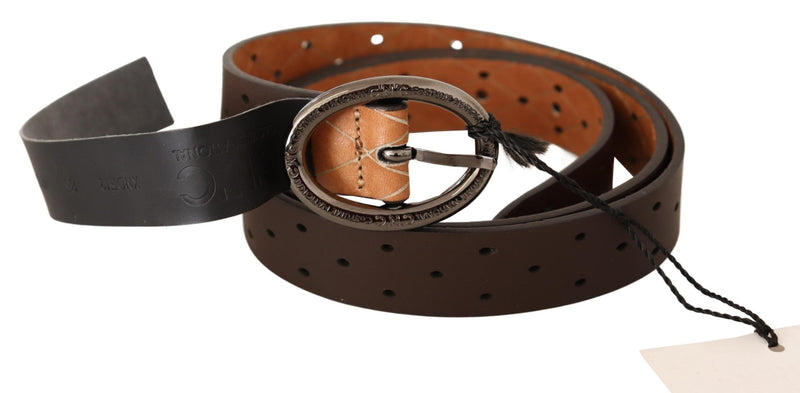 Belt Brown WX Silver Buckle Holes Belt