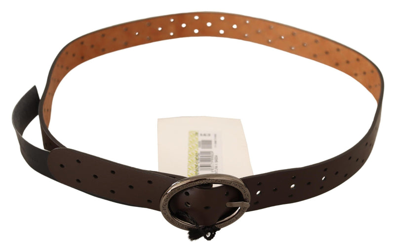 Belt Brown WX Silver Buckle Holes Belt