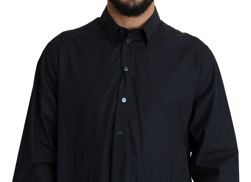 Black Long Caftan Cotton Men Casual  Shirt