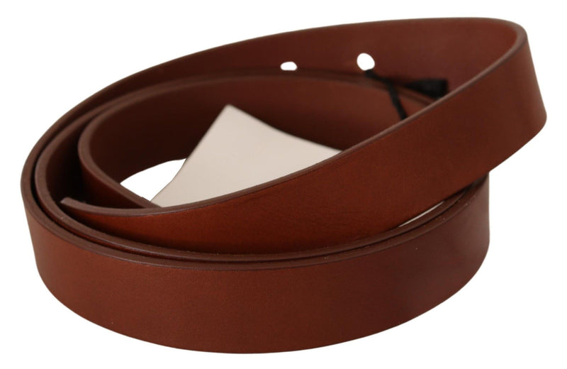 Brown Leather Silver Fastening Belt