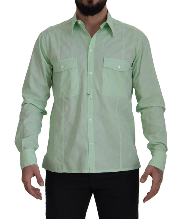 Mint Green Long Sleeves Button Down Shirt