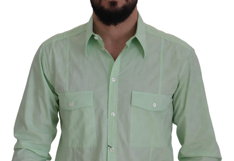 Mint Green Long Sleeves Button Down Shirt