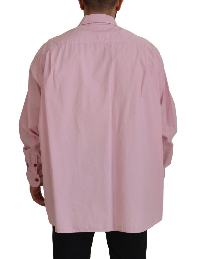 Pink Casual Button Down Long Sleeves Shirt