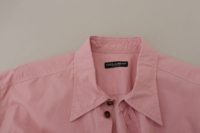 Pink Casual Button Down Long Sleeves Shirt