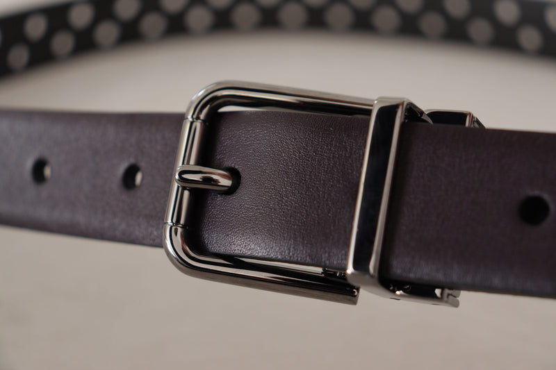 Dark Purple Perforated Leather Metal Buckle Belt