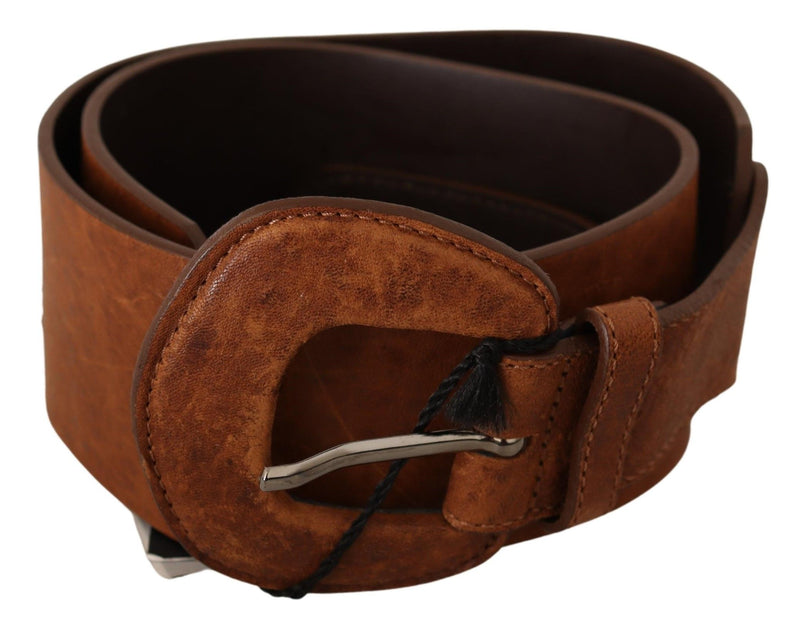 Brown Leather Fashion Waist Buckle Belt