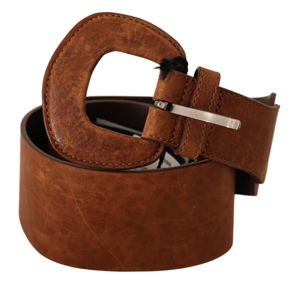 Brown Leather Fashion Waist Buckle Belt