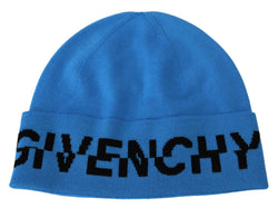 Blue Wool Unisex Winter Warm Beanie Hat