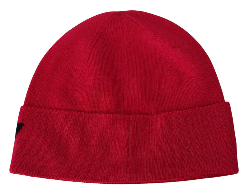 Red Wool Beanie Unisex Men Women Beanie Hat