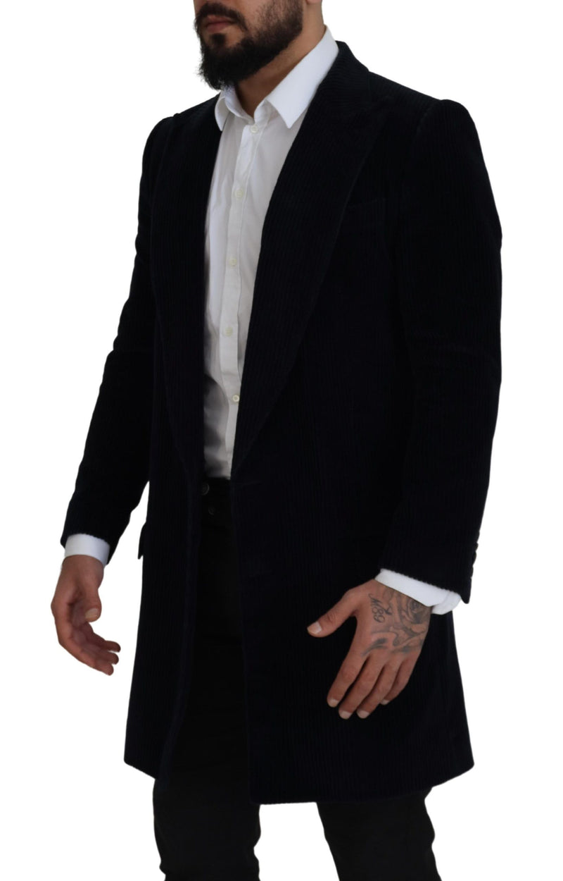 Black Cotton Cardigan Long Coat Men Jacket