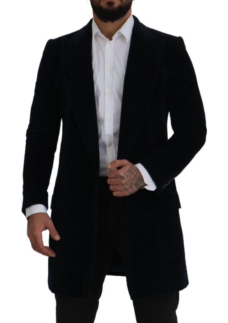 Black Cotton Cardigan Long Coat Men Jacket