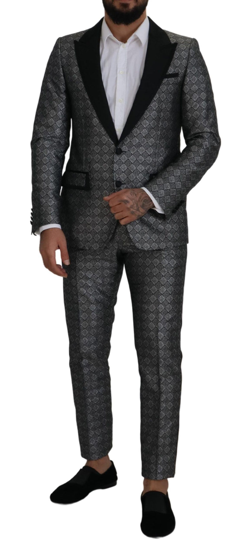 Silver Patterned Formal 2 Piece MARTINI Suit