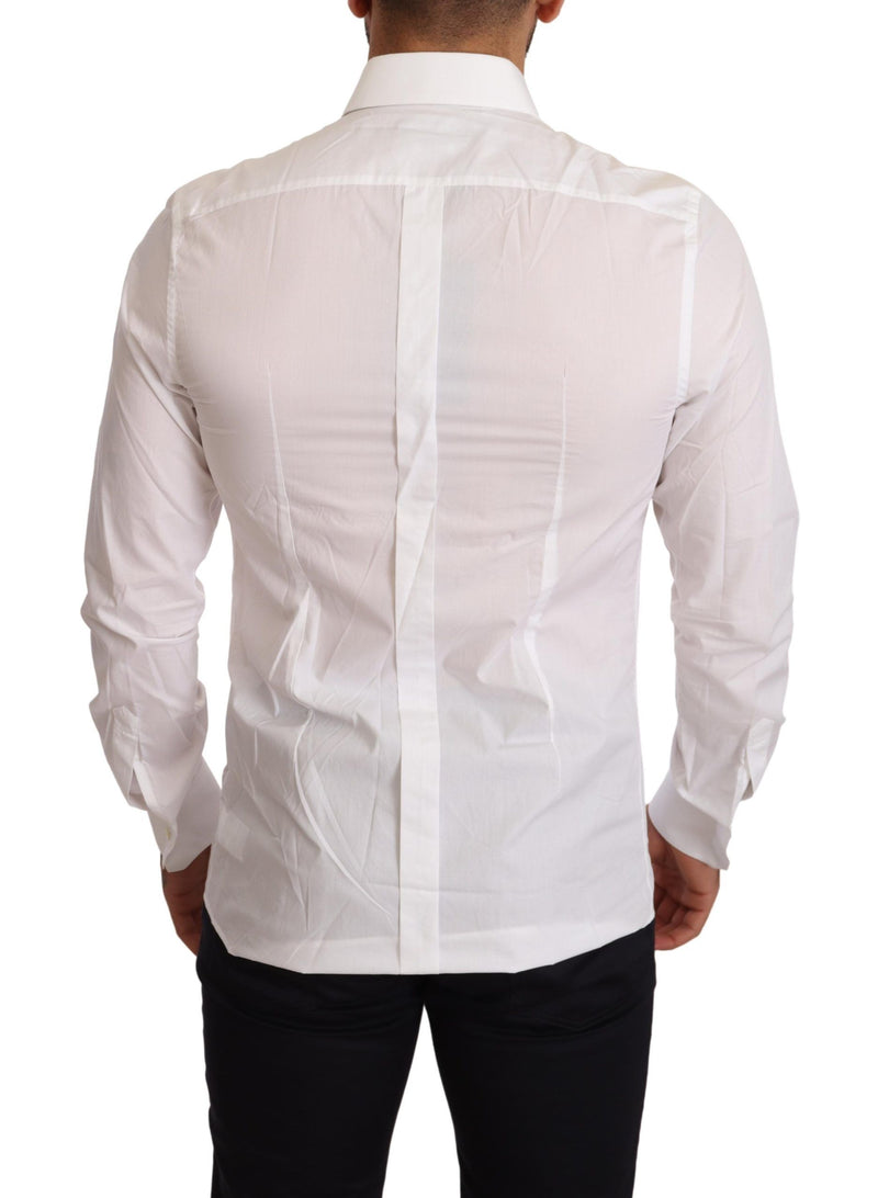 White Love Patch Cotton Formal Shirt