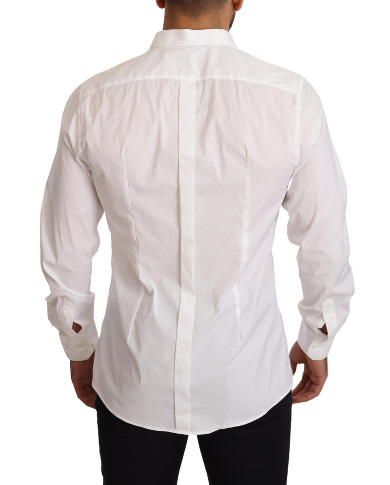 White Cotton Blend Men Formal Shirt