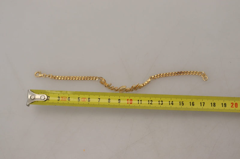 Gold Plated 925 Sterling Silver Chain Logo Bracelet