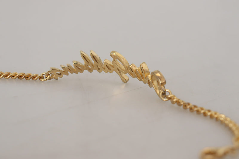 Gold Plated 925 Sterling Silver Chain Logo Bracelet