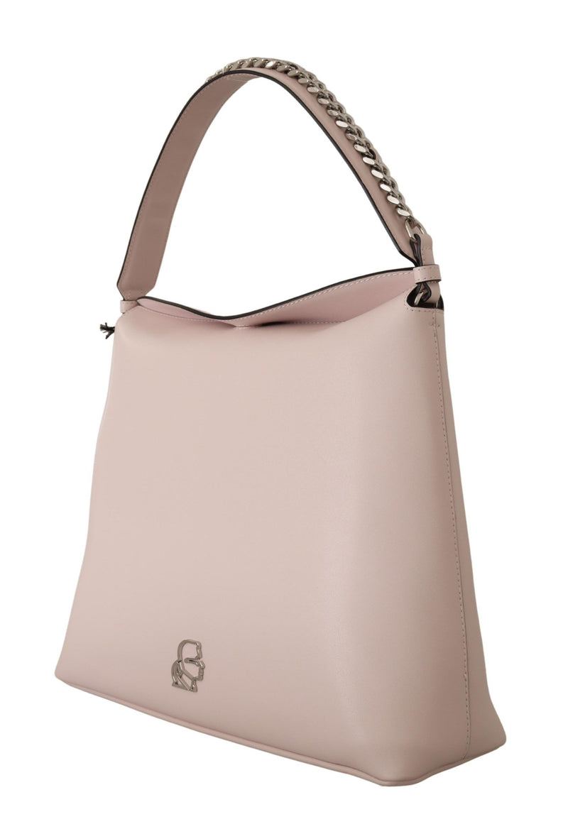 Light Pink Mauve Leather Shoulder Bag