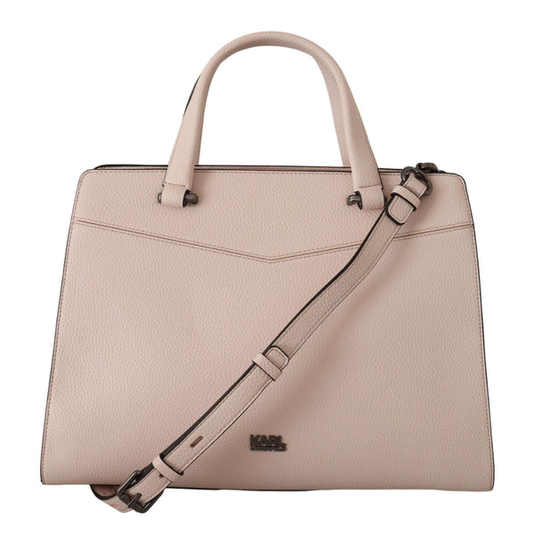 Light Pink Leather Tote Shoulder Bag