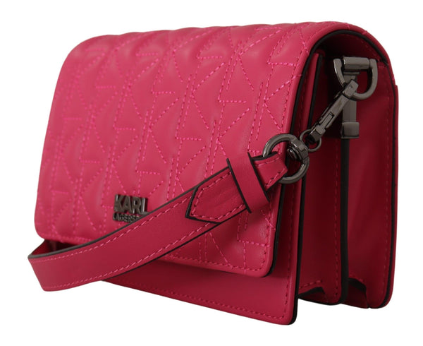 Peony Pink Leather Crossbody Bag
