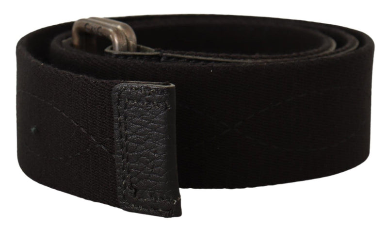 Black Cotton Ducati Metal Buckle Belt