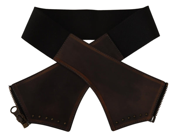 Brown Leather Wide Women Waistband Belt