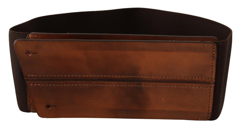 Brown Leather Wide Women Waistband Belt