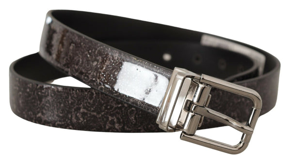 Black Goccia Glitter Patent Leather Buckle Vernice Belt