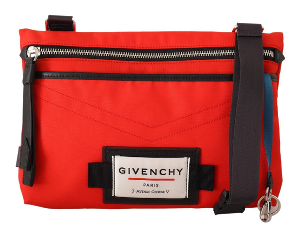 Red Polyamide Downtown Flat Crossbody Bag