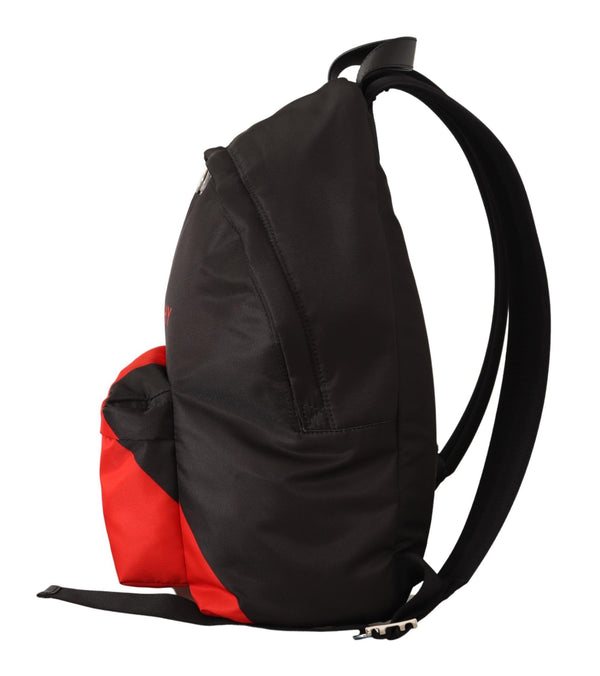 Red & Black Nylon Urban Backpack