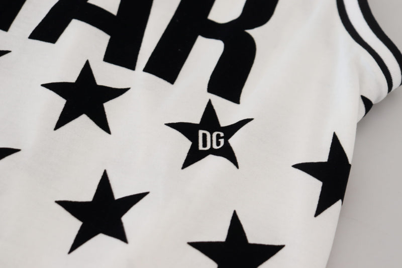 White DG Crown Star Print Sleeveless Tank Top