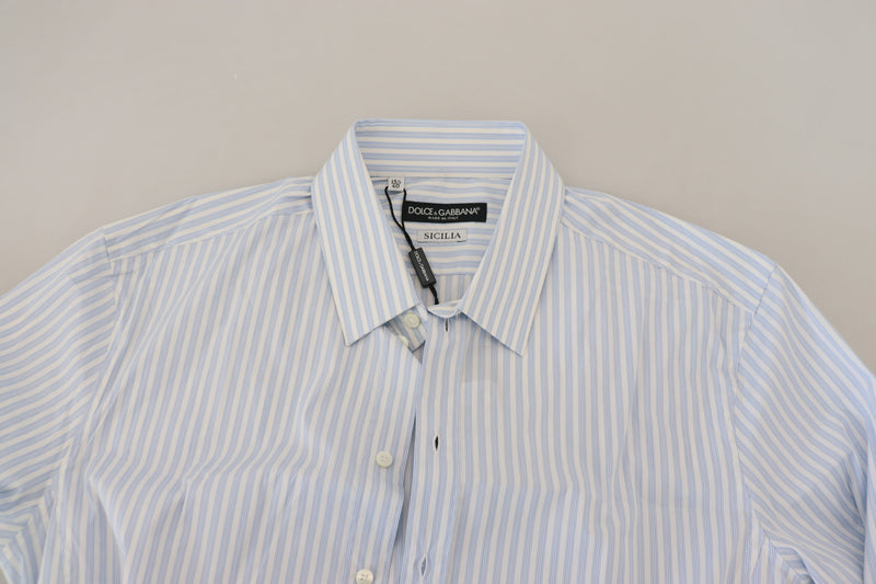 Blue Striped SICILIA Men Long Sleeves Shirt