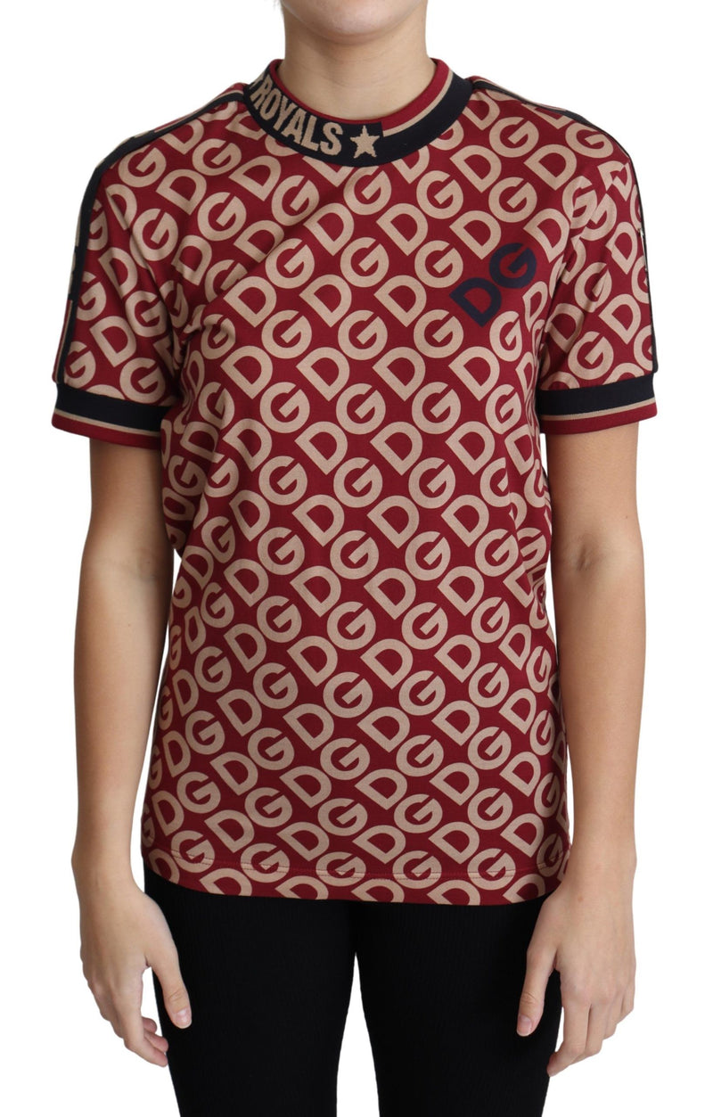 Burgundy DG Mania Print Cotton Jersey