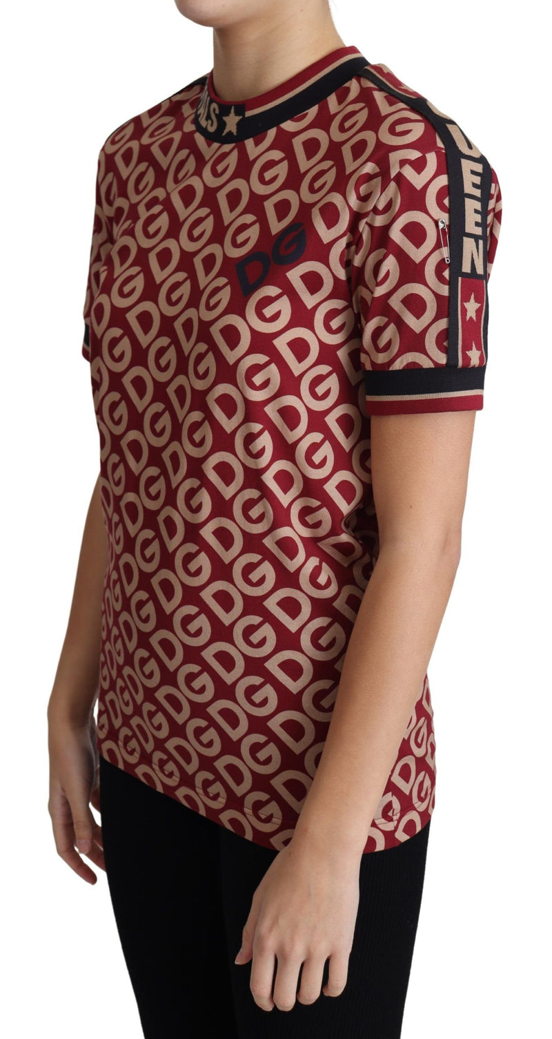 Burgundy DG Mania Print Cotton Jersey