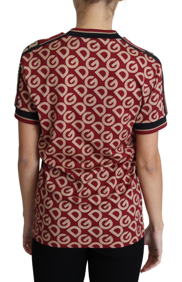 Burgundy DG Mania Print Cotton Jersey