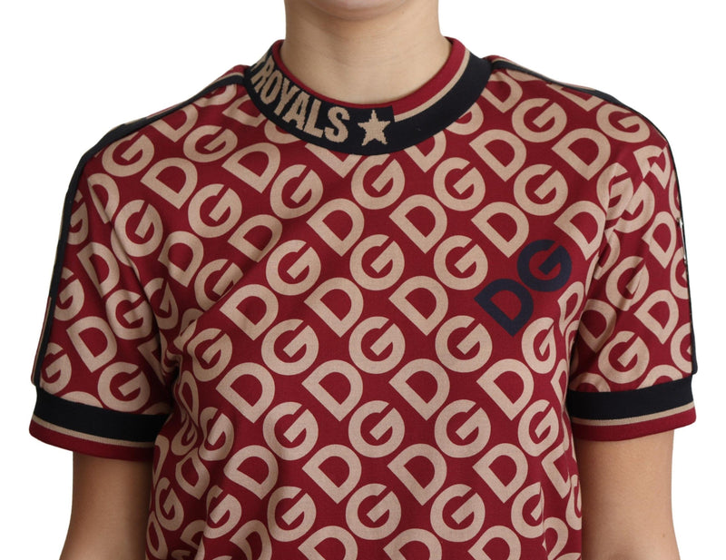 Burgundy DG Mania Print Cotton Jersey