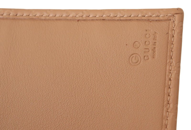 Brown Leather Micro Guccissima Long Wallet