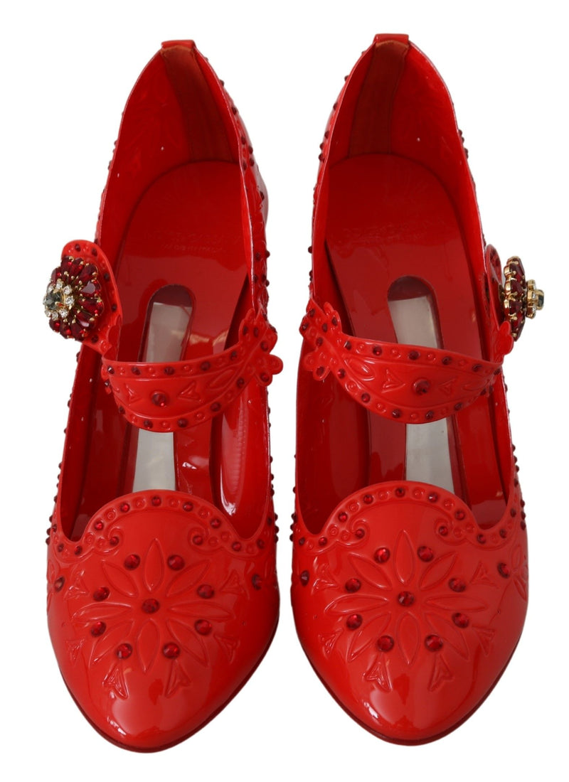 Red Floral Crystal CINDERELLA Heels Shoes